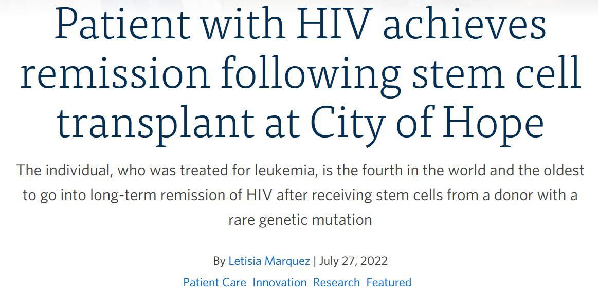 治愈艾滋病有希望吗_治愈的艾滋病患者_艾滋病治愈
